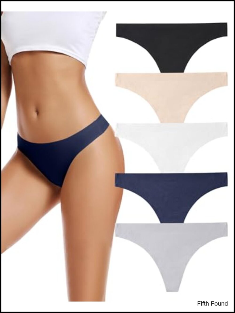 Seamless No-Show Women's Thongs 5-Pack, Cotton Gusset, Breathable Micro-Mesh